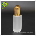 30ml frosted cosmetic glass bottle with gold press pump